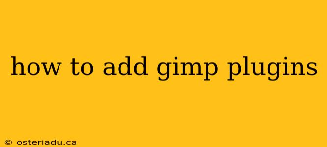 how to add gimp plugins