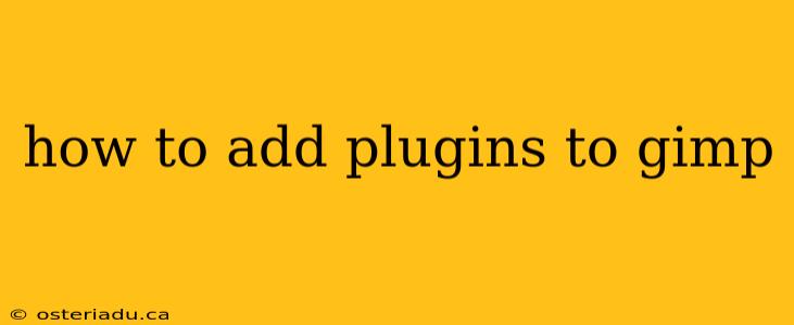 how to add plugins to gimp