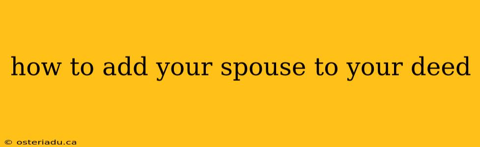 how to add your spouse to your deed