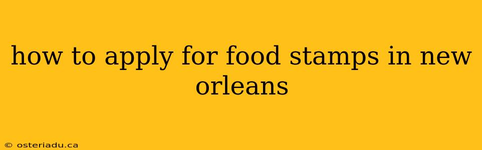 how to apply for food stamps in new orleans