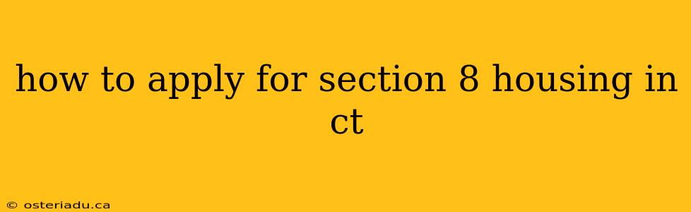 how to apply for section 8 housing in ct