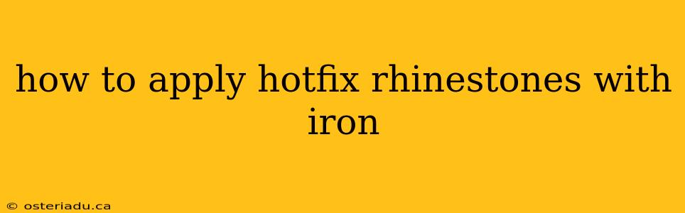 how to apply hotfix rhinestones with iron