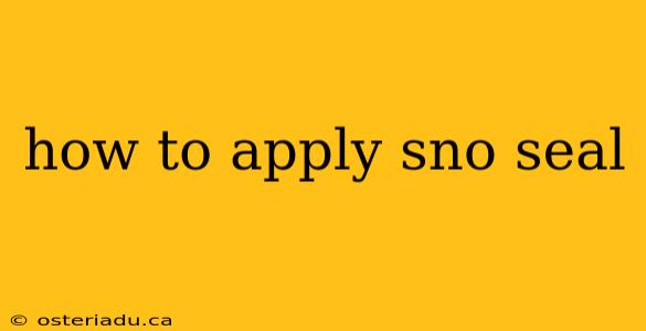 how to apply sno seal