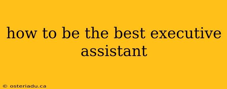 how to be the best executive assistant