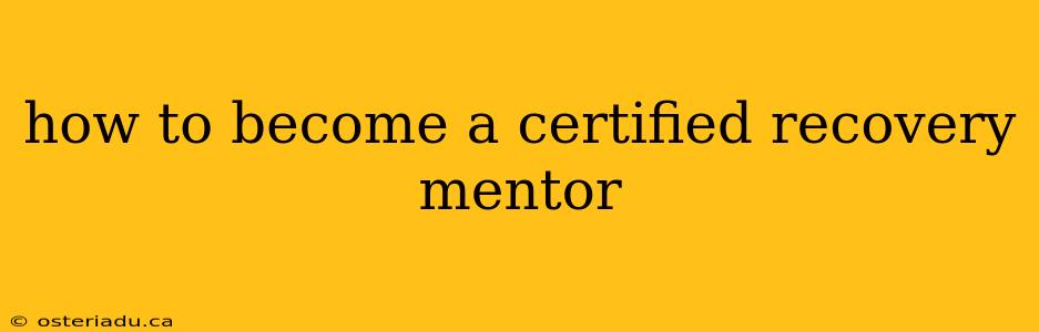 how to become a certified recovery mentor