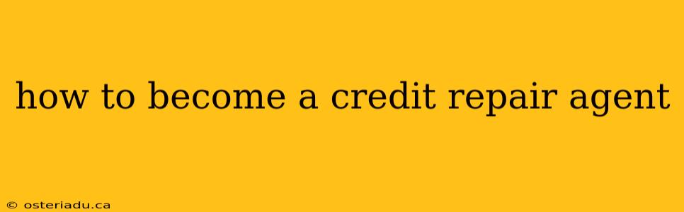 how to become a credit repair agent