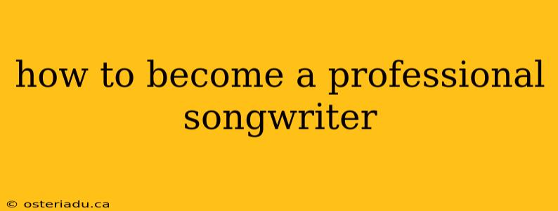 how to become a professional songwriter