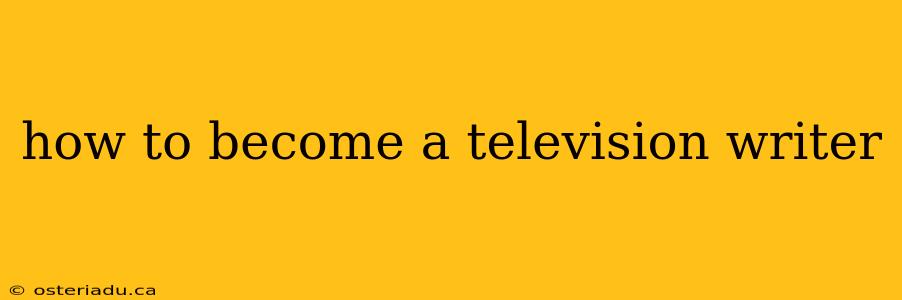 how to become a television writer