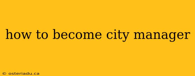 how to become city manager