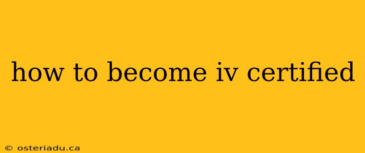 how to become iv certified