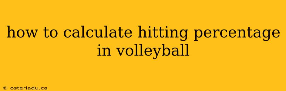 how to calculate hitting percentage in volleyball