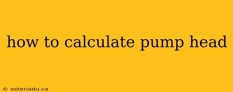 how to calculate pump head