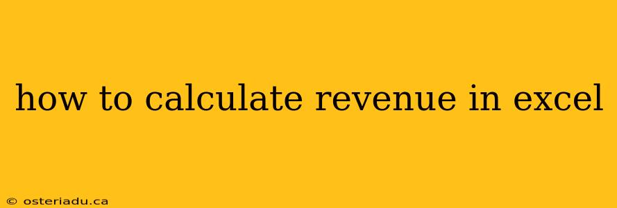 how to calculate revenue in excel