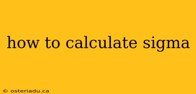 how to calculate sigma