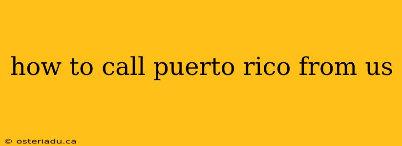 how to call puerto rico from us