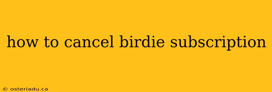 how to cancel birdie subscription