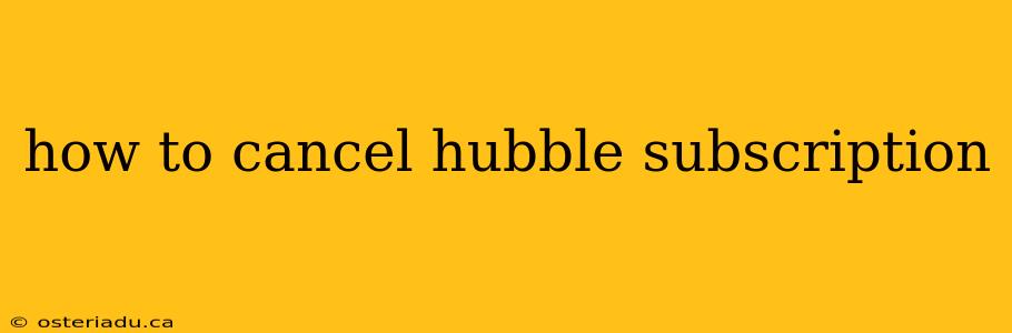 how to cancel hubble subscription