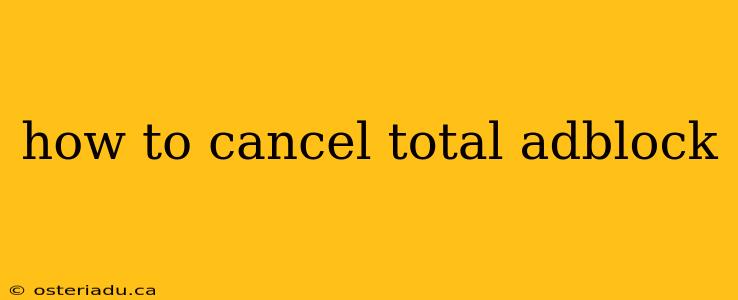 how to cancel total adblock