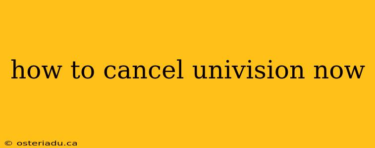 how to cancel univision now