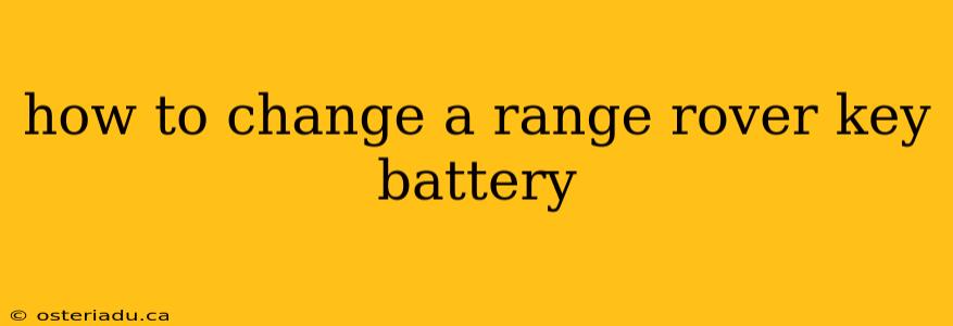 how to change a range rover key battery