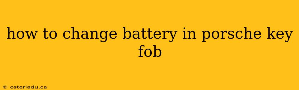 how to change battery in porsche key fob