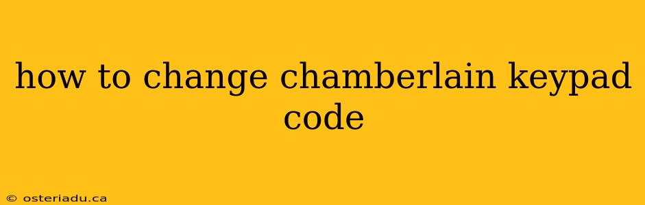 how to change chamberlain keypad code