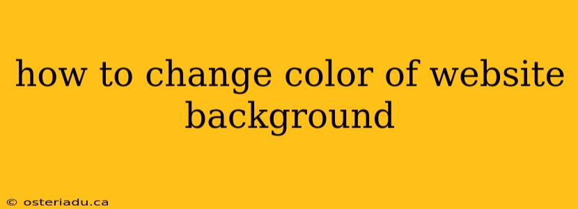 how to change color of website background