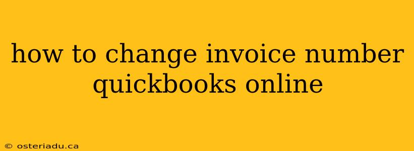 how to change invoice number quickbooks online