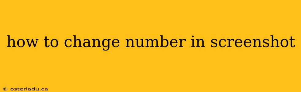 how to change number in screenshot