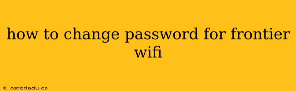 how to change password for frontier wifi