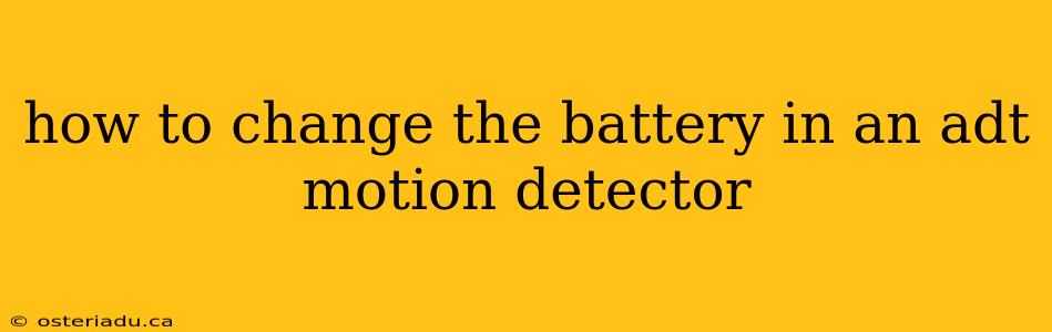 how to change the battery in an adt motion detector