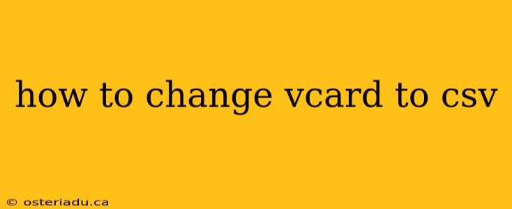 how to change vcard to csv