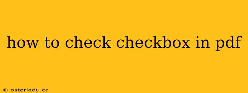 how to check checkbox in pdf