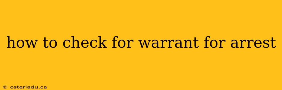 how to check for warrant for arrest