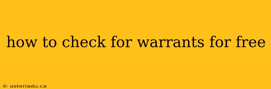 how to check for warrants for free