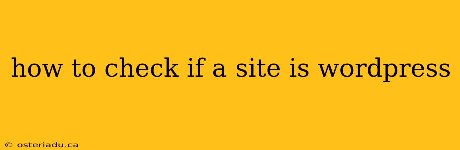 how to check if a site is wordpress