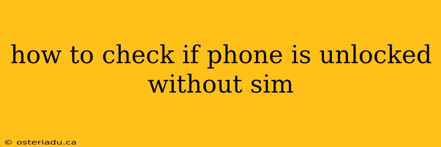 how to check if phone is unlocked without sim