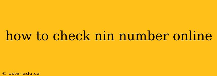 how to check nin number online