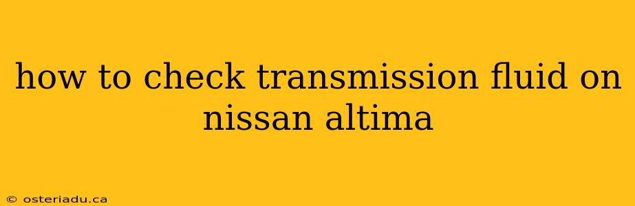 how to check transmission fluid on nissan altima