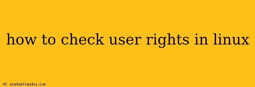 how to check user rights in linux