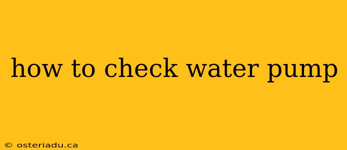 how to check water pump