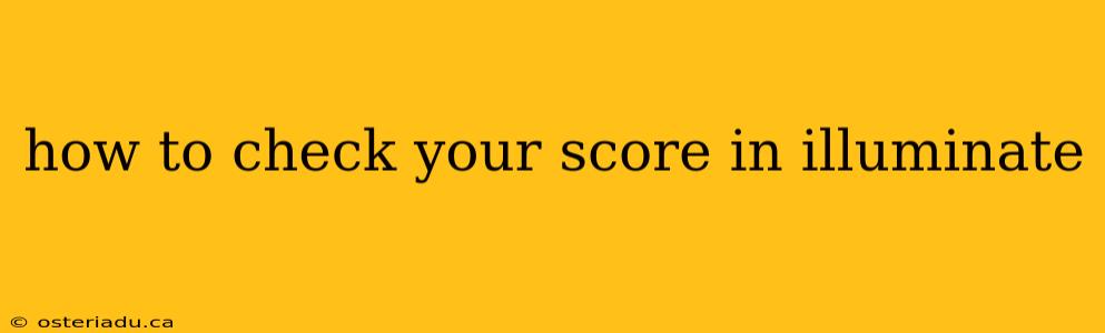 how to check your score in illuminate