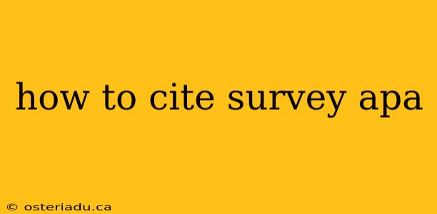 how to cite survey apa