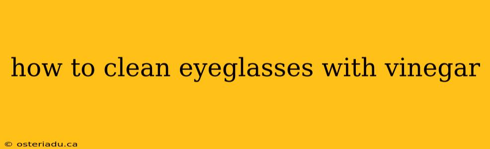 how to clean eyeglasses with vinegar