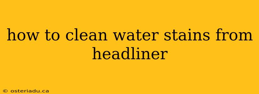 how to clean water stains from headliner