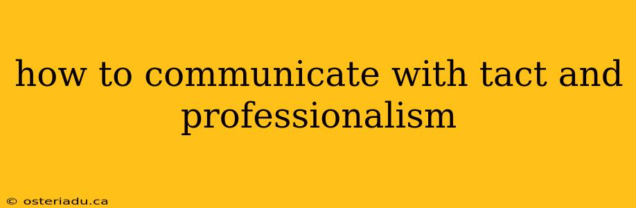 how to communicate with tact and professionalism