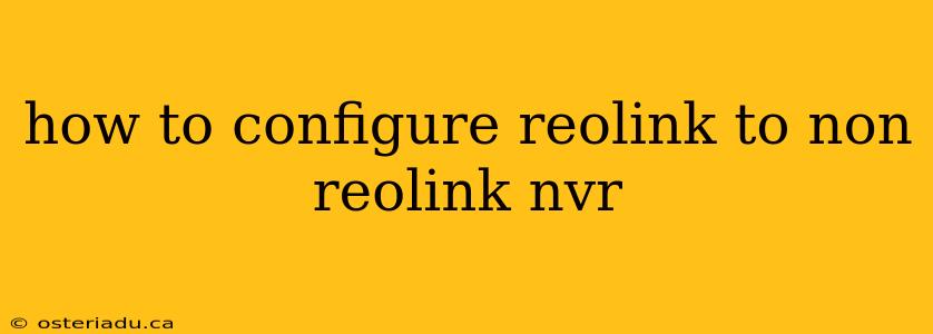 how to configure reolink to non reolink nvr