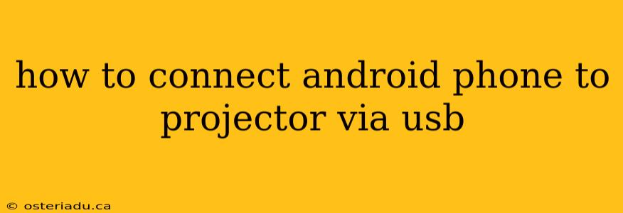 how to connect android phone to projector via usb