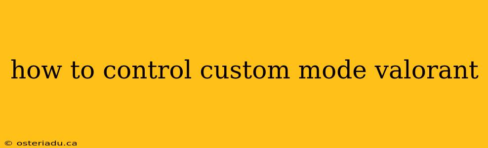 how to control custom mode valorant