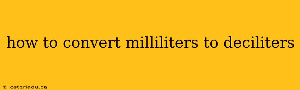 how to convert milliliters to deciliters